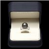 Image 3 : 14K WHITE GOLD 13 X 13MM PEARL 0.70CT DIAMOND RING