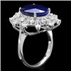 Image 2 : 14K WHITE GOLD 9.00CT SAPPHIRE 0.85CT DIAMOND RING