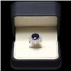 Image 3 : 14K WHITE GOLD 9.00CT SAPPHIRE 0.85CT DIAMOND RING