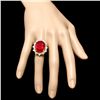 Image 4 : 14K YELLOW GOLD 21.00CT RUBY 2.00CT DIAMOND RING