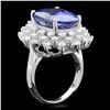 Image 2 : 14K WHITE GOLD 12.50CT TANZANITE 2.50CT DIAMOND RING