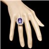 Image 3 : 14K WHITE GOLD 12.50CT TANZANITE 2.50CT DIAMOND RING