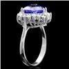 Image 2 : 14K WHITE GOLD 3.00CT TANZANITE 0.70CT DIAMOND RING