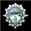 Image 1 : 14K WHITE GOLD 4.00CT AQUAMARINE 0.80CT DIAMOND RING