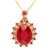 Image 2 : 14K ROSE GOLD 13.45CT RUBY 0.35CT DIAMOND PENDANT