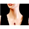 Image 3 : 14K ROSE GOLD 13.45CT RUBY 0.35CT DIAMOND PENDANT