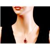 Image 3 : 14K ROSE GOLD 13.45CT RUBY 0.35CT DIAMOND PENDANT