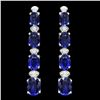 Image 1 : 14K WHITE GOLD 6.50CT SAPPHIRE 0.30CT DIAMOND EARRINGS