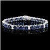 Image 1 : 14K WHITE GOLD 23CT SAPPHIRE 1.60CT DIAMOND BRACELET