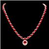 Image 1 : 14K YELLOW GOLD 61CT RUBY 2.50CT DIAMOND NECKLACE