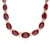 Image 6 : 14K YELLOW GOLD 33.00CT RUBY 1.15CT DIAMOND NECKLACE