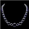 Image 1 : 14K WHITE GOLD 165CT SAPPHIRE 1.8CT DIAMOND NECKLACE