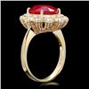 Image 2 : 14K YELLOW GOLD 5.50CT RUBY 1.30CT DIAMOND RING