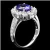 Image 2 : 14K WHITE GOLD 2.60CT TANZANITE 1.60CT DIAMOND RING