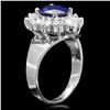 Image 2 : 14K WHITE GOLD 2.30CT SAPPHIRE 1.50CT DIAMOND RING