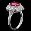 Image 2 : 14K WHITE GOLD 4.35CT RUBY 0.7CT DIAMOND RING