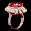 Image 2 : 14K ROSE GOLD 10.00CT RUBY 1.85CT DIAMOND RING