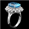 Image 2 : 14K WHITE GOLD 8.40CT TOPAZ 0.70CT DIAMOND RING