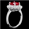 Image 2 : 14K WHITE GOLD 5.00CT RUBY 1.00CT DIAMOND RING