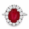 Image 3 : 14K WHITE GOLD 5.00CT RUBY 1.00CT DIAMOND RING