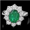 Image 1 : 14K WHITE GOLD 2.30CT EMERALD 1.70CT DIAMOND RING