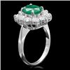 Image 2 : 14K WHITE GOLD 2.30CT EMERALD 1.70CT DIAMOND RING