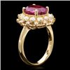 Image 2 : 14K YELLOW GOLD 4.00CT SPINEL 1.60CT DIAMOND RING