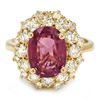 Image 3 : 14K YELLOW GOLD 4.00CT SPINEL 1.60CT DIAMOND RING