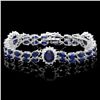 Image 1 : 14K WHITE GOLD 22CT SAPPHIRE 1.85CT DIAMOND BRACELET