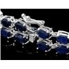 Image 2 : 14K WHITE GOLD 22CT SAPPHIRE 1.85CT DIAMOND BRACELET