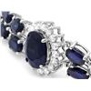 Image 3 : 14K WHITE GOLD 22CT SAPPHIRE 1.85CT DIAMOND BRACELET