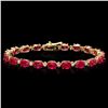 Image 1 : 14K YELLOW GOLD 19.00CT RUBY 0.80CT DIAMOND BRACELET