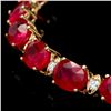 Image 2 : 14K YELLOW GOLD 19.00CT RUBY 0.80CT DIAMOND BRACELET