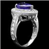 Image 2 : 14K WHITE GOLD 3.00CT TANZANITE 1.40CT DIAMOND RING