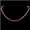 Image 1 : 14K WHITE GOLD 37.00CT RUBY 1.70CT DIAMOND NECKLACE