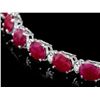 Image 2 : 14K WHITE GOLD 37.00CT RUBY 1.70CT DIAMOND NECKLACE