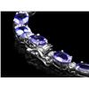 Image 3 : 14K WHITE GOLD 34.5CT TANZANITE 2.80CT DIAMOND NECKLACE