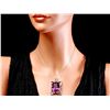 Image 5 : 14K WHITE GOLD 40CT AMETHYST 1.45CT DIAMOND PENDANT