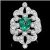 Image 1 : 14K WHITE GOLD 2.00CT EMERALD 1.35CT DIAMOND RING