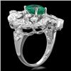Image 2 : 14K WHITE GOLD 2.00CT EMERALD 1.35CT DIAMOND RING