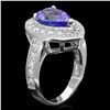 Image 2 : 14K WHITE GOLD 2.80CT TANZANITE 1.10CT DIAMOND RING