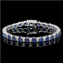 14K WHITE GOLD 14CT SAPPHIRE 1.80CT DIAMOND BRACELET