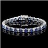 Image 1 : 14K WHITE GOLD 14CT SAPPHIRE 1.80CT DIAMOND BRACELET