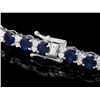 Image 2 : 14K WHITE GOLD 14CT SAPPHIRE 1.80CT DIAMOND BRACELET