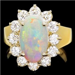 14K YELLOW GOLD 2.00CT OPAL 1.30CT DIAMOND RING