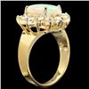 Image 2 : 14K YELLOW GOLD 2.00CT OPAL 1.30CT DIAMOND RING