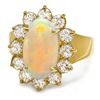 Image 3 : 14K YELLOW GOLD 2.00CT OPAL 1.30CT DIAMOND RING