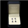 Image 3 : 14K WHITE GOLD 3.85CT SAPPHIRE 2CT DIAMOND EARRINGS