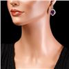 Image 3 : 14K WHITE GOLD 16CT AMETHYST 1.70CT DIAMOND EARRINGS