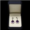 Image 4 : 14K WHITE GOLD 16CT AMETHYST 1.70CT DIAMOND EARRINGS